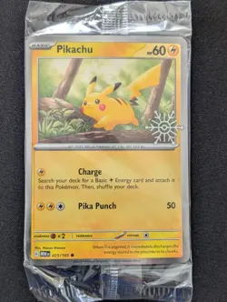 Pikachu 025/165 Pokemon Holiday Calendar Snowflake Stamped Promo | Sealed - Image 2