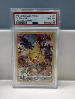 Pokemon Pikachu Full Art Secret Rare Holo Crown Zenith 160/159 PSA 10 2023 - Image 1
