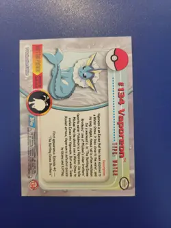 2000 Topps Pokemon TV Animation Edition Serie 3 Non Holo #134 Vaporeon Nm - Image 2