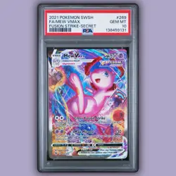 PSA 10 GEM MINT Mew VMAX Secret Rare Alt Art 269/264 Fusion Strike Pokemon 2021 - Image 1