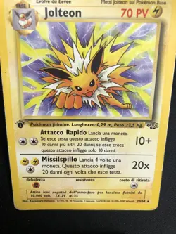 Pokemon Jolteon 20/64 Jungle Rara Prima Edizione Wizards ITA Carte Vintage - Image 3