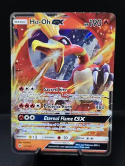 Pokemon Ho-Oh GX Burning Shadows 21/147 Ultra Rare Holo Full Art Near Mint - Image 1