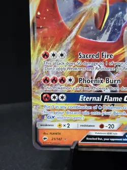 Pokemon Ho-Oh GX Burning Shadows 21/147 Ultra Rare Holo Full Art Near Mint - Image 5