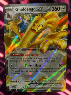 Gholdengo ex 139/182 SV04: Paradox Rift Double Rare Holo Pokemon TCG NM/M 2023 - Image 1