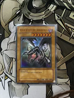 Yu-Gi-Oh! TCG Red-Eyes Black Dragon LOB-070 Ultra Rare HP Holo Light Play - Image 1