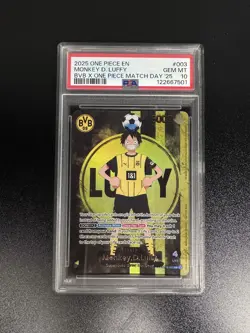 PSA 10 Monkey D Luffy ONE PIECE Matchday Promo ST13-003 BVB Borussia Dortmund - Image 1
