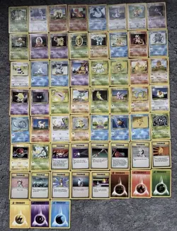 Pokemon Base Set Part Complete Set x59 Cards No duplicates - Image 1