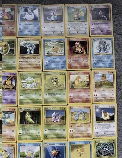 Pokemon Base Set Part Complete Set x59 Cards No duplicates - Image 3