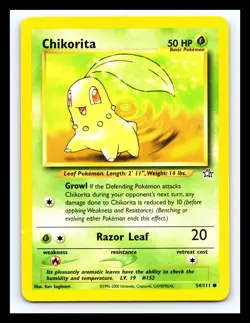 💥 Chikorita Pokemon 2000 Neo Genesis Non Holo Foil Vintage Card # 54/111 - Image 1