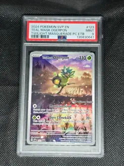 Teal Mask Ogerpon Pokemon Center 123 Twilight Masquerade Card English PSA 9 - Image 1
