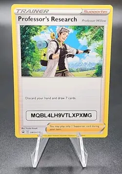 Professor's Research SWSH178 Willow Black Star Promo Pokemon Card English Used - Image 1