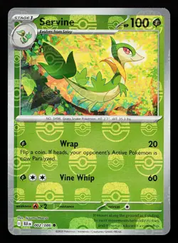 Servine 002/086 Masterball Reverse Holo Black Bolt Pokemon Card - Image 1