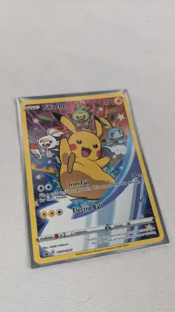 Pokemon TCG Card Sw&Sh Black Star Promo - Pikachu SWSH020 Full Art Holo - Image 2
