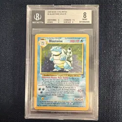POKEMON CARD 2000 GAME BLASTOISE HOLO BASE SET 2 #2/130 GRADED BGS 8 - Image 1