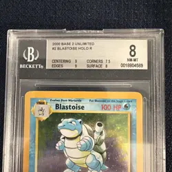 POKEMON CARD 2000 GAME BLASTOISE HOLO BASE SET 2 #2/130 GRADED BGS 8 - Image 2