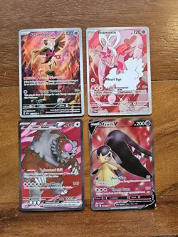 Pokemon 4 Card Lot "Pink Theme" Full Art (Fezandipiti, Mawile V, Enamorus, More) - Image 1