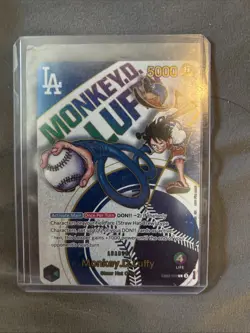 One Piece TCG Monkey D Luffy Promo Card Dodgers Collaboration - Image 1