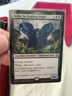 Magic The Gathering MTG Maha, Its Feathers Night Bloomburrow Regular Mythic - Image 1