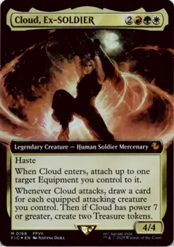 MTG Cloud, Ex-SOLDIER (Extended Art) Foil NM Commander: FINAL FANTASY Magic 168 - Image 1