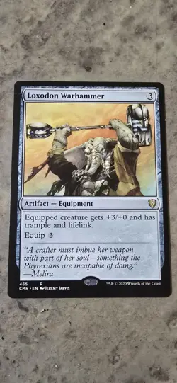 Loxodon Warhammer Commander Legends Regular Artifact Equipment Rare MTG NM - Image 1