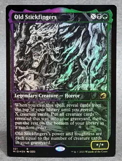 Magic MTG Old Stickfingers Showcase Foil Rare Midnight Hunt NM/M - Image 1