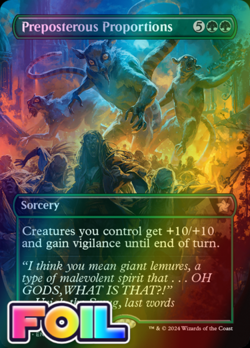 x1 Preposterous Proportions FDN Foundations MTG 338 FOIL RARE BORDERLESS M/NM 1x - Image 1