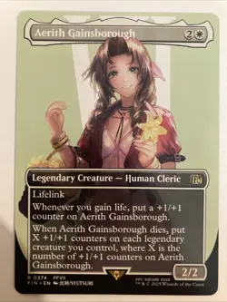 MTG Aerith Gainsborough (Borderless) Final Fantasy 0374 FFVII FF7 NM Regular - Image 1
