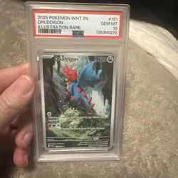 2025 POKEMON WHT EN-WHITE FLARE ILLUSTRATION RARE #151 DRUDDIGON PSA 10 - Image 1