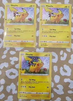 Pokemon TCG Lot Of (3) Pikachu SWH039 General Mills 25th Anniversary Holo Promo - Image 1