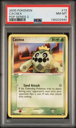 2005 POKEMON POP SER 2 #13 CACNEA PSA 8 - Image 1