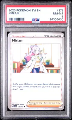 2023 POKEMON SVI EN-SCARLET & VIOLET #179 MIRIAM PSA 8 - Image 1