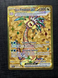 Pokemon TCG Alolan Exeggutor ex 248/191 SV08: Surging Sparks Hyper Rare Gold NM - Image 1