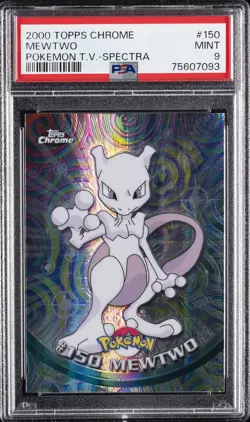 2000 TOPPS CHROME POKEMON T.V. SPECTRA #150 MEWTWO PSA 9 - Image 1