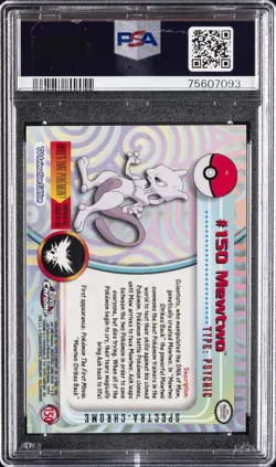 2000 TOPPS CHROME POKEMON T.V. SPECTRA #150 MEWTWO PSA 9 - Image 2