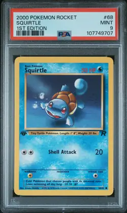 2000 POKEMON ROCKET 1ST ED #68 SQUIRTLE PSA 9 - Image 1