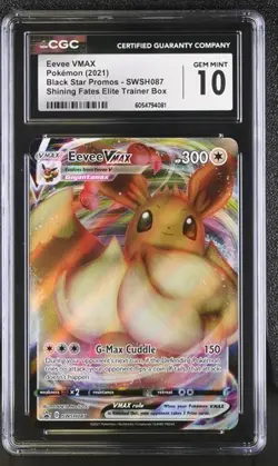 Pokemon Eevee VMAX SWSH087 CGC 10 Gem Mint Shining Fates ETB Black Star Promo - Image 1