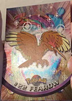 1999 Topps Pokemon TV Animation FEAROW #22 Texture Holo Silver Foil Black Logo - Image 2