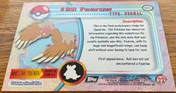 1999 Topps Pokemon TV Animation FEAROW #22 Texture Holo Silver Foil Black Logo - Image 3