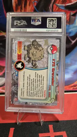 1999 Topps Rainbow Foil Graveler 75 Pokemon TV PSA 8 - Image 2