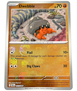 Pokemon Black Bolt - Dwebble - Master Ball Reverse Holo NM+/MINT - 051/086 - Image 1