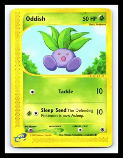 💥 Oddish Pokemon 2003 TCG (Expedition E-Reader Set) Non Holo Foil # 122/165 - Image 1