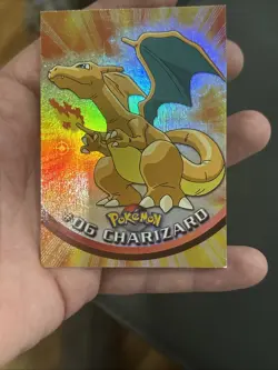 Topps Pokemon Animation Edition Series 1 Rainbow Foil #6 Charizard NM Blue Logo - Image 1