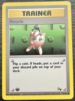 1st Edition Recycle 61/62 Pokemon TCG Base Fossil Trainer Common MINT - Image 1