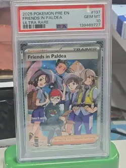 Pokemon Pre-Prismatic Evolutions Ultra Rare Friends in Paldea #137 PSA 10 - Image 1