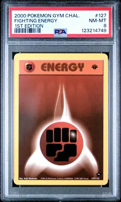 2000 POKEMON GYM CHALLENGE 1ST ED #127 FIGHTING ENERGY PSA 8 - Image 1