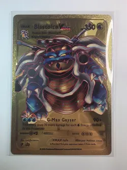 Pokemon Blastoise Vmax G-Max Geyser HP 350 English Gold Foil Fan Art NM - Image 1