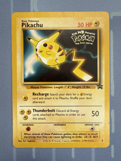 Pikachu #4 Black Star Promo Wizards WB Pokemon Movie Promo Vintage 1999! - Image 1