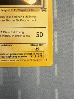Pikachu #4 Black Star Promo Wizards WB Pokemon Movie Promo Vintage 1999! - Image 4