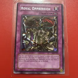 Yugioh! Royal Oppression LOD-091! 1st Edition Rare LP! MISCUT! - Image 1