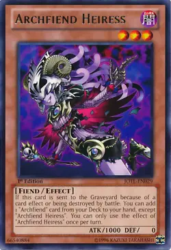 Archfiend Heiress - JOTL-EN029 - Rare - 1st Edition x1 - Lightly Played - Image 1